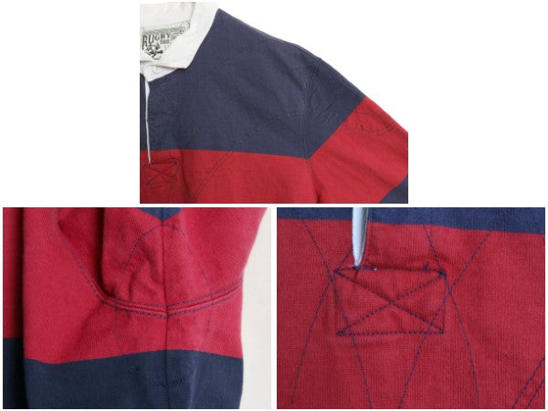 ラグビー ラルフローレン 長袖 ラガーシャツ メンズ XXL ポロ 長袖シャツ ポロシャツ カットソー ボックス ボーダー ツートン 大きいサイズ