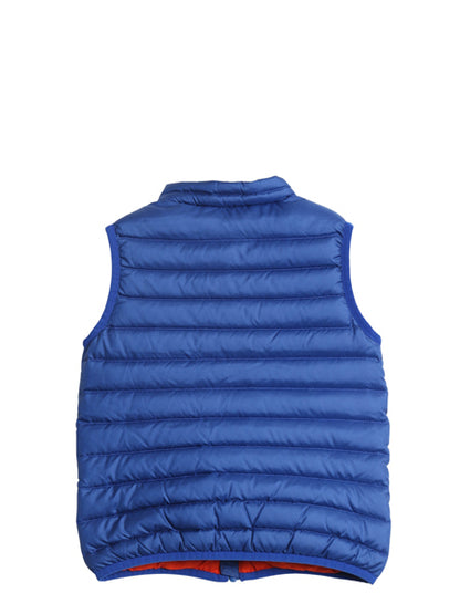 パタゴニア ダウン セーター ベスト ベスト キッズ ベビー 4歳 100cm 古着 17年製 フルジップ 600フィル アウトドア 重ね着 前開き ブルー