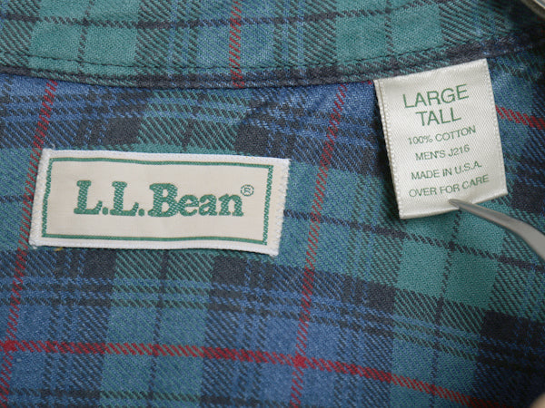 90s USA製 エルエルビーン チェック 長袖 ボタンダウンシャツ メンズ L / 旧タグ オールド アウトドア コットン 長袖シャツ マルチカラー