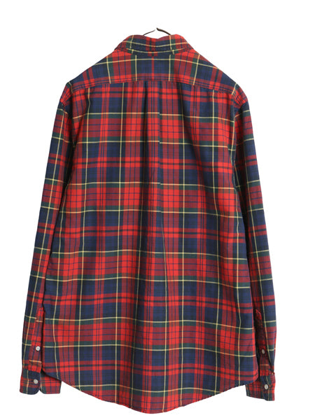 ラルフローレン チェック 長袖 ボタンダウン シャツ メンズ XL / ポロ SLIM FIT オックスフォード ワンポイント ポニー 細身 大きいサイズ