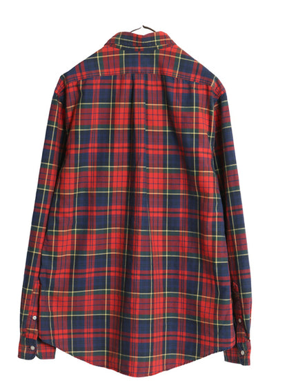 ラルフローレン チェック 長袖 ボタンダウン シャツ メンズ XL / ポロ SLIM FIT オックスフォード ワンポイント ポニー 細身 大きいサイズ
