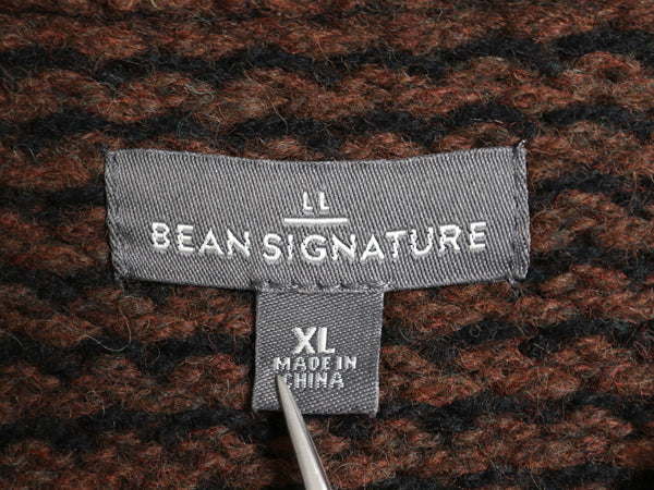 エルエルビーン シグネチャー バースアイ ニット セーター メンズ XL / アウトドア ウール ノルディック 総柄 ツートン 大きいサイズ 茶 黒