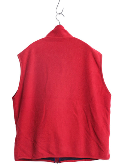 90s USA製 パタゴニア シンチラ フリース ベスト メンズ L / 古着 オールド フルジップ ハイネック アウトドア 重ね着 前開き 赤 シンプル
