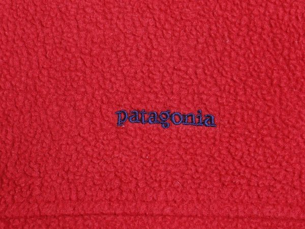 90s USA製 パタゴニア シンチラ フリース ベスト メンズ L / 古着 オールド フルジップ ハイネック アウトドア 重ね着 前開き 赤 シンプル