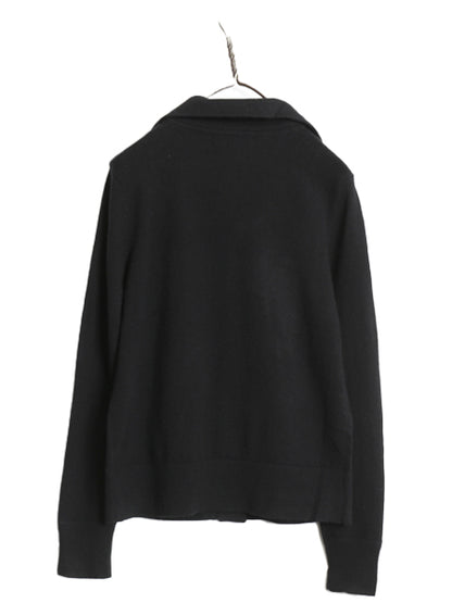 00s ラルフローレン ニット カーディガン レディース M / オールド ウール カシミヤ ハイネック 無地 前開き セーター ジャケット ブラック