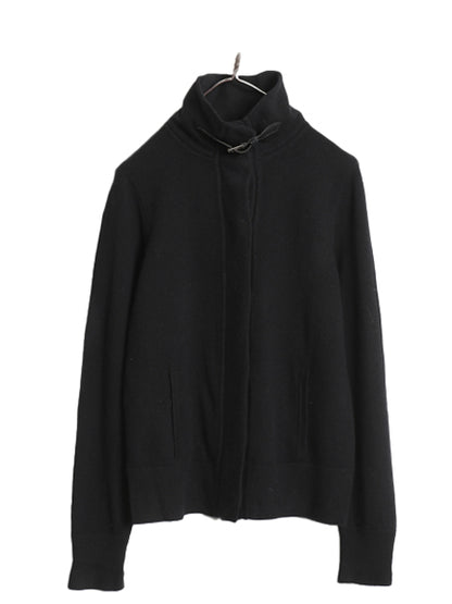 00s ラルフローレン ニット カーディガン レディース M / オールド ウール カシミヤ ハイネック 無地 前開き セーター ジャケット ブラック