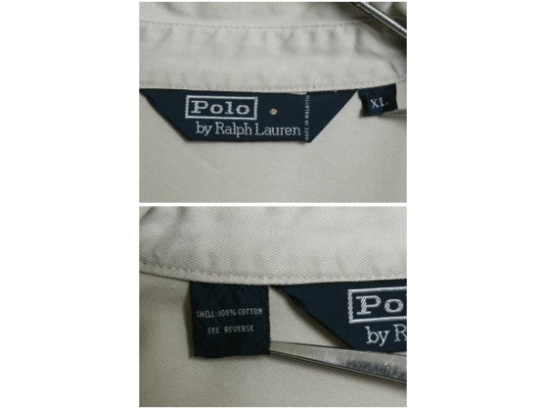90s ポロ ラルフローレン スイングトップ ジャケット メンズ XL 古着 オールド コットン ブルゾン フルジップ  ワンポイント 大きいサイズ