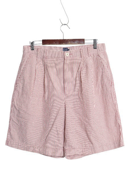 90s オールド ギャップ シアサッカー ストライプ  ショート パンツ メンズ 33 / 古着 コットン ツータック 短パン ショーツ 薄手 ボトムス