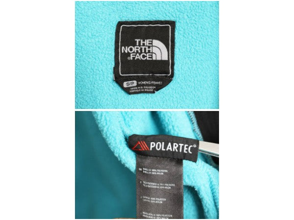 ノースフェイス デナリ ジャケット レディース S アウトドア フリース ナイロン フルジップ ブルゾン ハイネック アウター ツートン 黒 青