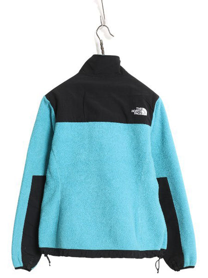 ノースフェイス デナリ ジャケット レディース S アウトドア フリース ナイロン フルジップ ブルゾン ハイネック アウター ツートン 黒 青