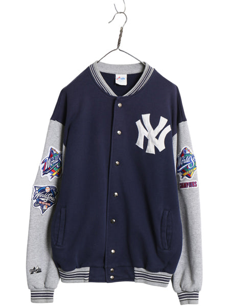90s USA製 ヤンキース スウェット スタジャン メンズ L / オールド MLB オフィシャル マジェスティック トレーナー ジャケット ジャンパー
