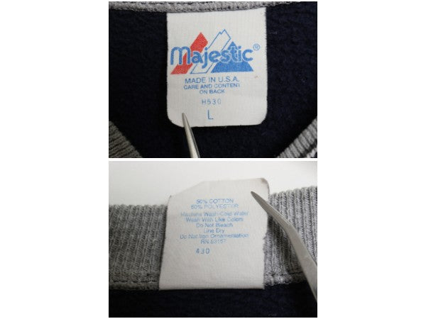 90s USA製 ヤンキース スウェット スタジャン メンズ L / オールド MLB オフィシャル マジェスティック トレーナー ジャケット ジャンパー