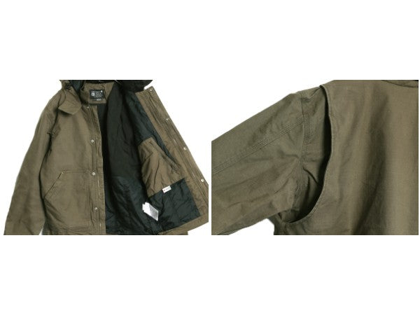 US企画 カーハート 中綿 ジャケット メンズ S / フルスイング 脱着 フード ナイロン キルティング ライナー ジャンパー ストレッチ ワーク