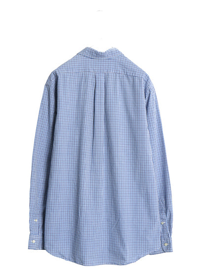 00s ラルフローレン ギンガム チェック 長袖 ボタンダウン シャツ メンズ XL オールド ポロ 長袖シャツ コットン ワイシャツ 大きいサイズ