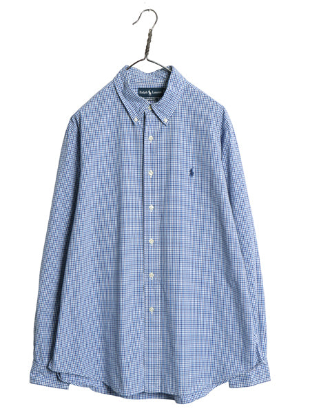 00s ラルフローレン ギンガム チェック 長袖 ボタンダウン シャツ メンズ XL オールド ポロ 長袖シャツ コットン ワイシャツ 大きいサイズ