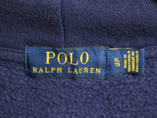 ポロベア ポロ ラルフローレン プリント スウェット フード パーカー メンズ XL / 古着 トレーナー 前V 裏起毛 キャラクター プルオーバー