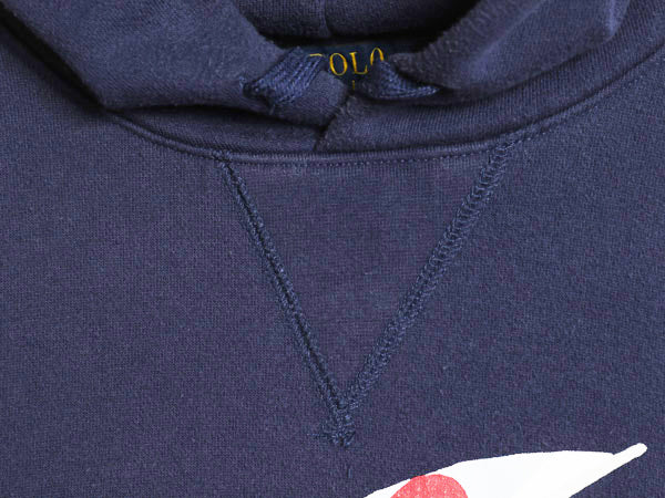 ポロベア ポロ ラルフローレン プリント スウェット フード パーカー メンズ XL / 古着 トレーナー 前V 裏起毛 キャラクター プルオーバー