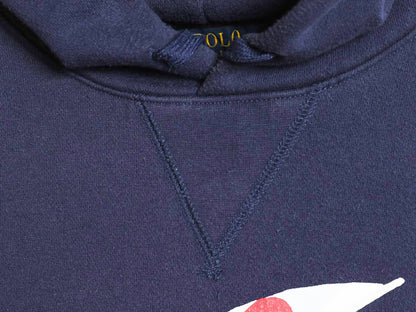 ポロベア ポロ ラルフローレン プリント スウェット フード パーカー メンズ XL / 古着 トレーナー 前V 裏起毛 キャラクター プルオーバー