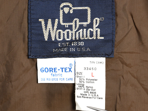 80s USA製 ウールリッチ ゴアテックス ジャケット メンズ L 古着 ヴィンテージ アウトドア ダックハンター カモ  迷彩 ハンティング マンパ