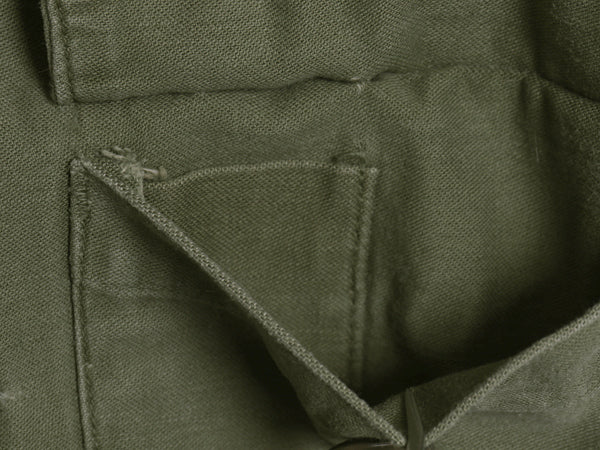 70s 米軍実物 USMC コットン サテン ユーティリティ シャツ M / 72年製 ヴィンテージ OG107 シャツ袖 4th 軍物 ミリタリー 海兵隊 オリーブ