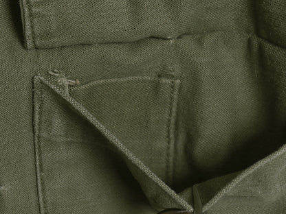 70s 米軍実物 USMC コットン サテン ユーティリティ シャツ M / 72年製 ヴィンテージ OG107 シャツ袖 4th 軍物 ミリタリー 海兵隊 オリーブ