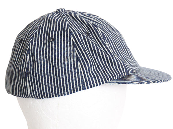デッドストック USA製 STOCKBRIDGE SEWING WORKS ヒッコリー ストライプ ワーク キャップ / 実寸 60cm 帽子 ツートン 8パネル ベースボール