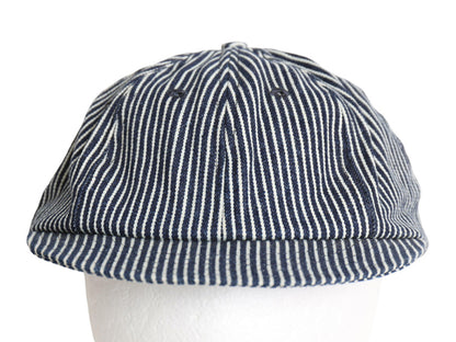 デッドストック USA製 STOCKBRIDGE SEWING WORKS ヒッコリー ストライプ ワーク キャップ / 実寸 60cm 帽子 ツートン 8パネル ベースボール
