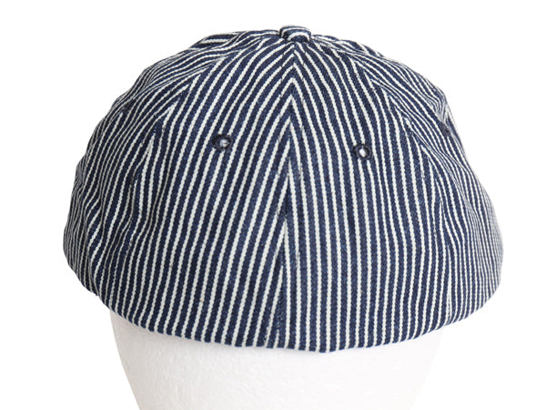 デッドストック USA製 STOCKBRIDGE SEWING WORKS ヒッコリー ストライプ ワーク キャップ / 実寸 60cm 帽子 ツートン 8パネル ベースボール