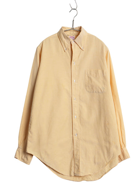 70s 80s USA製 ★ ブルックスブラザーズ 6ボタン ボタンダウン シャツ メンズ L / ヴィンテージ MAKERS コットン オックスフォード 黄 無地