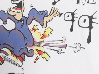 90s USA製 ジョーク 両面 イラスト プリント Tシャツ メンズ L / オールド アート グラフィック キャラクター ヘビーウェイト コットン 白