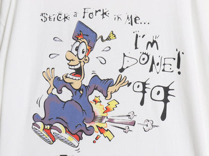 90s USA製 ジョーク 両面 イラスト プリント Tシャツ メンズ L / オールド アート グラフィック キャラクター ヘビーウェイト コットン 白
