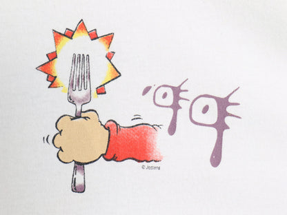 90s USA製 ジョーク 両面 イラスト プリント Tシャツ メンズ L / オールド アート グラフィック キャラクター ヘビーウェイト コットン 白