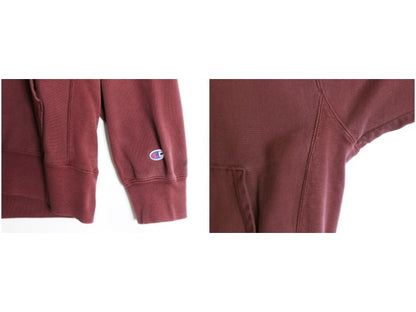 00's チャンピオン オリジナル リバースウィーブ スウェット パーカー メンズ L / オールド カレッジ フェルト パッチ 裏起毛 バーガンディ