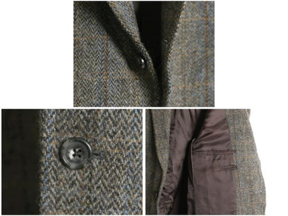 デッドストック 90s USA製 サウスウィック ハリスツイード テーラード ジャケット メンズ M 程/ 新品 ツイード ウール ブレザー チェック