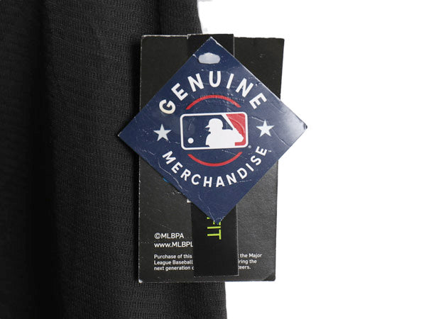 デッドストック メッツ ベースボール シャツ メンズ M MLB オフィシャル ナイキ 大リーグ ユニフォーム ゲームシャツ スウッシュ ブラック