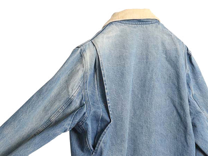 80s エルエルビーン デニム ハンティング ジャケット メンズ L 程/ ヴィンテージ アウトドア カバーオール ハーフ コート 襟 コーデュロイ