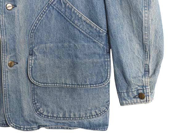 80s エルエルビーン デニム ハンティング ジャケット メンズ L 程/ ヴィンテージ アウトドア カバーオール ハーフ コート 襟 コーデュロイ