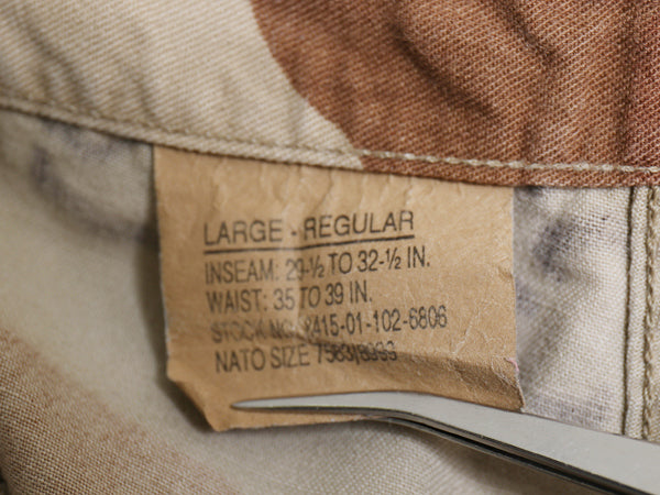 90s US ARMY 米軍実物 デザート カモ カーゴ パンツ LARGE REGULAR / 古着 オールド 90年製 BDU 6C チョコチップ 迷彩柄 ミリタリー 軍物