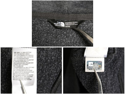 ノースフェイス プリント スウェット フード パーカー レディース М トレーナー プルオーバー 裏起毛 アウトドア 星条旗 トップス グレー