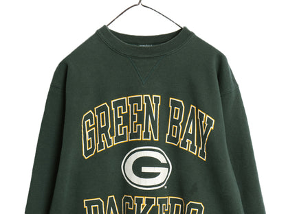 90s USA製 チャンピオン パッカーズ 2段 プリント スウェット メンズ XL オールド NFL オフィシャル トレーナー アメフト 大きいサイズ 緑
