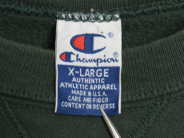 90s USA製 チャンピオン パッカーズ 2段 プリント スウェット メンズ XL オールド NFL オフィシャル トレーナー アメフト 大きいサイズ 緑