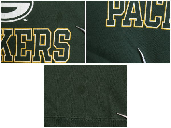 90s USA製 チャンピオン パッカーズ 2段 プリント スウェット メンズ XL オールド NFL オフィシャル トレーナー アメフト 大きいサイズ 緑