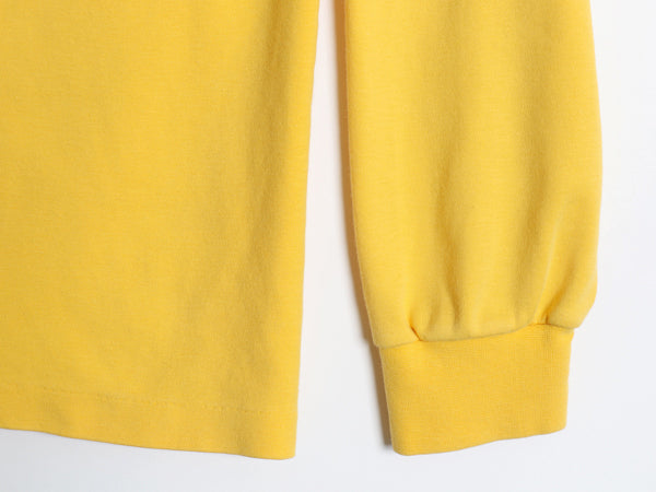 90s USA製 オールド ギャップ タートルネック 長袖 Tシャツ メンズ Ｍ 古着 ロンT スムース コットン ストレッチ ハイネック 無地 イエロー