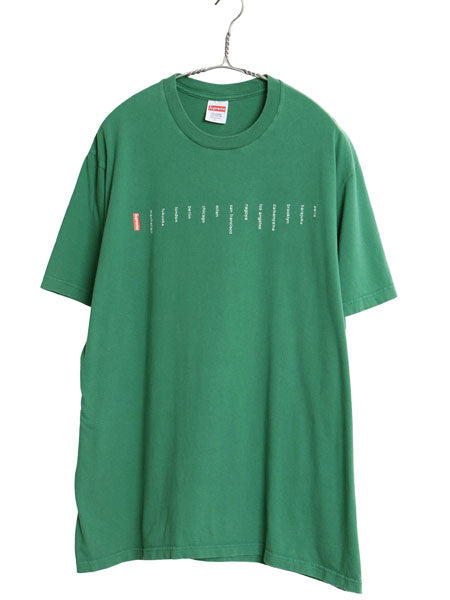 23SS USA製 シュプリーム ロケーション プリント Tシャツ メンズ L / 半袖Tシャツ アート ヘビーウェイト コットン ボックス ロゴ グリーン