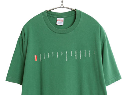23SS USA製 シュプリーム ロケーション プリント Tシャツ メンズ L / 半袖Tシャツ アート ヘビーウェイト コットン ボックス ロゴ グリーン