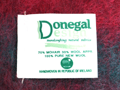 手編み アイルランド製 Donegal Design モヘア ウール マフラー メンズ レディース / ハンドメイド 毛足 フリンジ付き スカーフ ストール