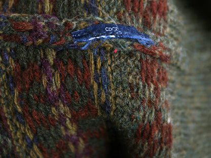 ポロ ラルフローレン フェアアイル ニット カーディガン メンズ L 古着 前開き 羽織り ウール ノルディック 総柄 ポケット付き カジュアル