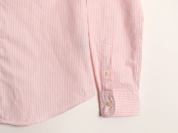 ラルフローレン ストライプ 長袖 ボタンダウン シャツ レディース L 程 ポロ SLIM FIT オックスフォード コットン BD ワンポイント ポニー