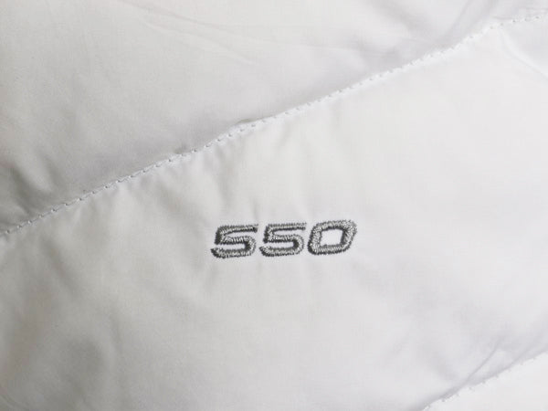US企画 ノースフェイス ナイロン ダウン ベスト レディース S / 古着 アウトドア フルジップ キルティング 550フィル ハイネック 重ね着 白