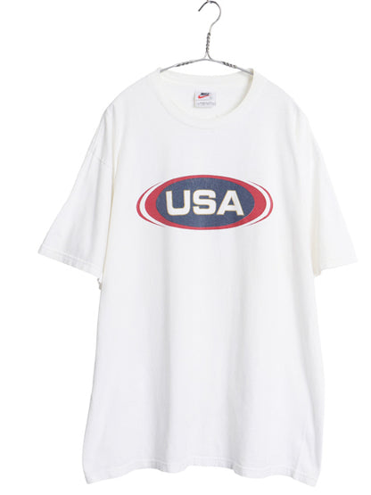 90s USA製 ナイキ ロゴ プリント Tシャツ メンズ L / オールド オリンピック アメリカ代表 スウッシュ カットソー ヘビーウェイト コットン
